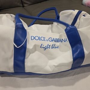 Dolce & Gabbana White and Blue Travel Duffle Bag